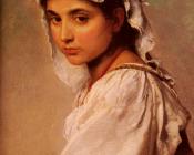 A Portrait Of A Tyrolean Girl - 路德维格·克瑙斯